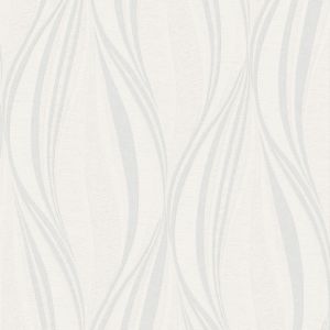 Image of Graham & Brown Tango White Geometric Silver glitter effect Embossed Wallpaper