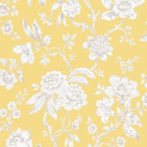 Image of Boutique Meadow land Yellow Floral Metallic effect Smooth Wallpaper