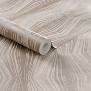 Image of Boutique Cream Geometric Smooth Wallpaper