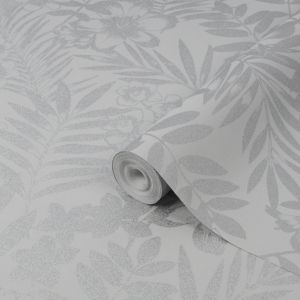 Image of Boutique Alice Leaf Metallic effect Embossed Wallpaper