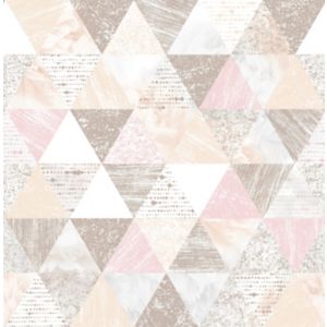 Image of Boutique Beau Pink Geometric Metallic effect Smooth Wallpaper