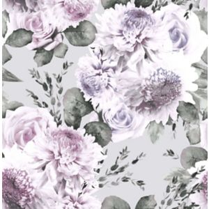 Image of Boutique Garland Lilac Floral Smooth Wallpaper
