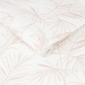 Image of Graham & Brown Superfresco Pink Palm Textured Wallpaper