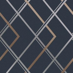 Image of Superfresco Easy Navy Geometric Textured Wallpaper