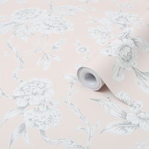 Image of Graham & Brown Boutique Pink Meadow Metallic effect Smooth Wallpaper