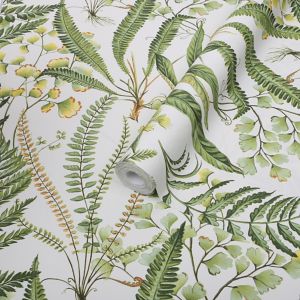 Image of Graham & Brown Superfresco Easy Green Leaves Smooth Wallpaper