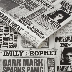 Image of Harry Potter Black & white Daily prophet Wallpaper