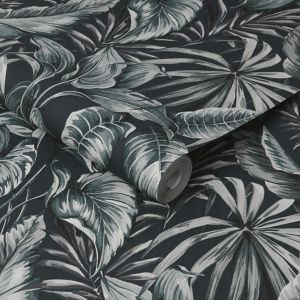 Image of Graham & Brown Superfresco Green Leaves Textured Wallpaper