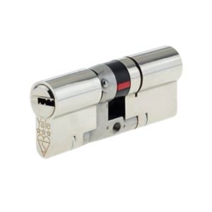Image of Yale Platinum Nickel-plated Brass Single Euro Cylinder lock (L)80mm