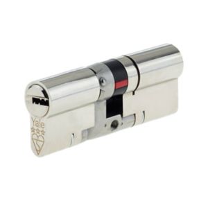 Image of Yale Platinum Nickel-plated Brass Single Euro Cylinder lock (L)100mm