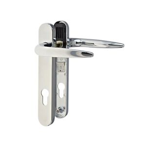 Image of Yale Essentials Polished Chrome effect Zinc alloy Lever Door handle (L)32mm Pair