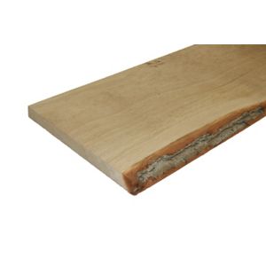 Image of Waney edge Oak Furniture board (L)0.9m (W)300mm (T)25mm