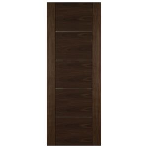 Image of 5 panel Flush Walnut veneer LH & RH Internal Door (H)1981mm (W)838mm