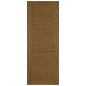 Image of 5 panel Flush Oak veneer LH & RH Internal Door (H)1981mm (W)838mm