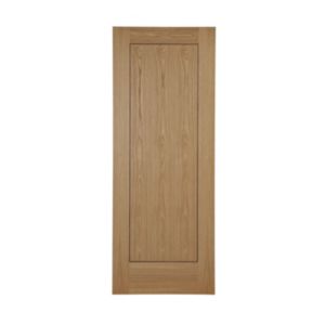 Image of 1 panel Flush Oak veneer LH & RH Internal Door (H)1981mm (W)610mm
