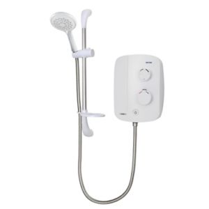 Image of Triton Silent running White & chrome effect Thermostatic Power Shower