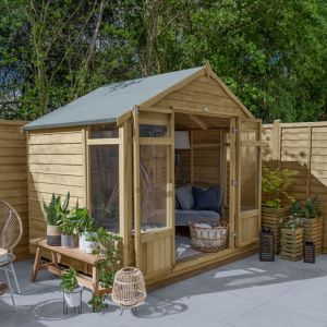 Forest Oakley 8X6 Apex Overlap Summer House With Double Door