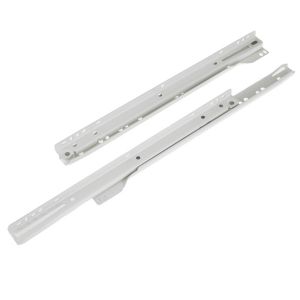 Image of Rothley White Self close Bottom-fixed Steel Drawer runner (L)600mm Pack of 2