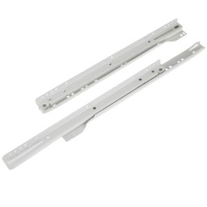 Image of Rothley White Self close Bottom-fixed Steel Drawer runner (L)400mm Pack of 2