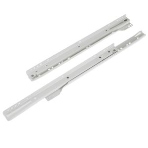 Image of Rothley White Self close Bottom-fixed Steel Drawer runner (L)300mm Pack of 2