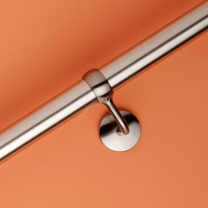 Image of Modern Brushed Stainless steel Rounded Handrail (L)1.2m (W)40mm