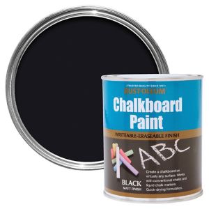 Image of Rust-Oleum Black Matt Chalkboard paint 0.75L