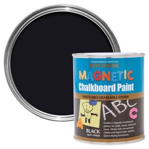 Image of Rust-Oleum Black Matt Magnetic Chalkboard paint 0.75L
