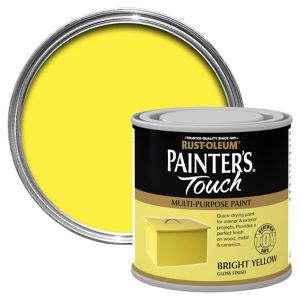 Image of Rust-Oleum Painter's touch Bright yellow Gloss Multi-surface paint 0.25L