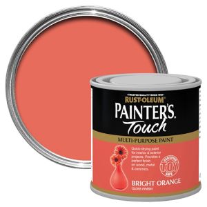 Image of Rust-Oleum Painter's touch Bright orange Gloss Multi-surface paint 0.25L