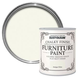 Image of Rust-Oleum Antique white Chalky effect Matt Furniture paint 0.75L