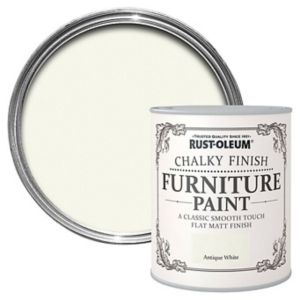 Image of Rust-Oleum Antique white Chalky effect Matt Furniture paint 0.13L