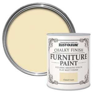Image of Rust-Oleum Clotted cream Chalky effect Matt Furniture paint 0.75L