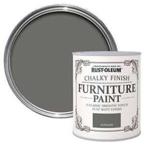 Image of Rust-Oleum Anthracite Chalky effect Matt Furniture paint 0.75L