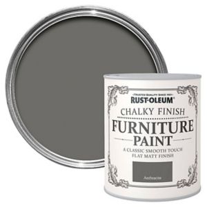 Image of Rust-Oleum Anthracite Chalky effect Matt Furniture paint 0.13L