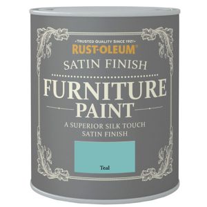 Image of Rust-Oleum Teal Satin Furniture paint 0.13L