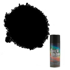Image of Rust-Oleum Quick colour Black Gloss Multi-surface Spray paint 400ml