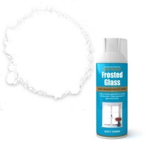 Image of Rust-Oleum White Matt Frosted glass effect Multi-surface Spray paint 400ml