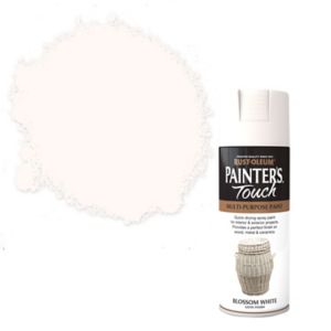 Image of Rust-Oleum Painter's touch Blossom white Satin Multi-surface Decorative spray paint 400ml