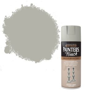 Image of Rust-Oleum Painter's touch Stone grey Satin Multi-surface Decorative spray paint 400ml
