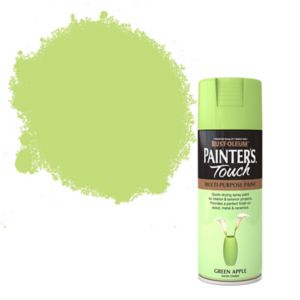 Image of Rust-Oleum Painter's touch Green apple Satin Multi-surface Decorative spray paint 400ml