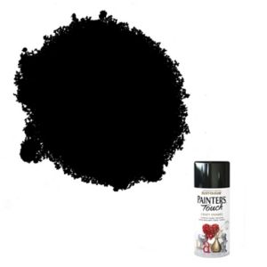 Image of Rust-Oleum Painter's touch Black Gloss Multi-surface Decorative spray paint 150ml