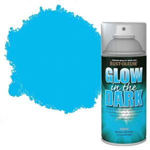 Image of Rust-Oleum Glow in the dark Aqua Matt Multi-surface Spray paint 150ml