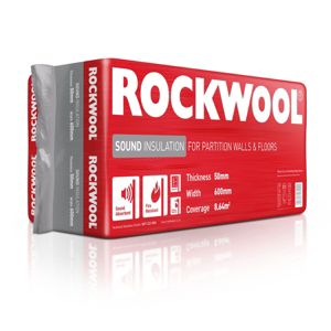 Image of Rockwool Acoustic Cavity slab (L)1.2m (W)0.6m (T)50mm Pack of 12