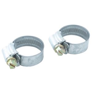 Image of Eliza Tinsley Zinc-plated Steel Worm drive Hose clip (Dia)18mm-25mm Pack of 2