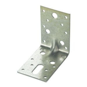 Image of Expamet Zinc effect Galvanised Steel Heavy duty Angle bracket (L)90mm Pack of 20