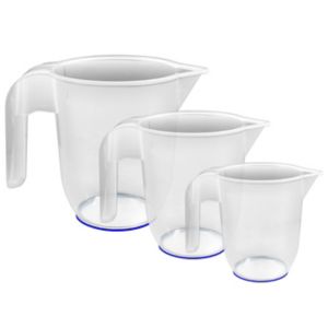 Image of Thumbs Up Sure grip Clear Polypropylene plastic Measuring jug Set of 3