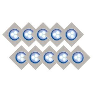 Keso Polished Mains-Powered Blue Led Deck Lighting Kit, Pack Of 10
