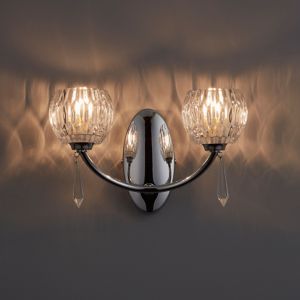 Image of Pixie Cut glass Chrome effect Double Wall light