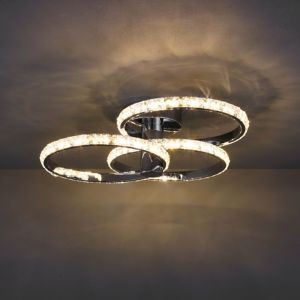 Image of Aura Brushed Chrome effect 3 Lamp Ceiling light