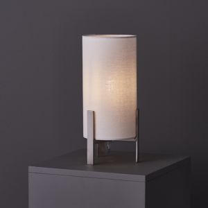 Image of Colours Westbourne Matt Ivory Nickel effect Incandescent Table lamp